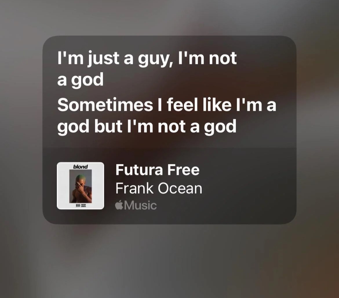 "A screenshot of a tweet from Frank Ocean"